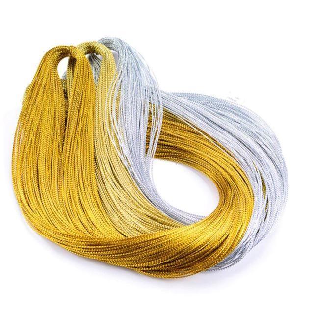 100m 1.5mm Rope Gold Silver Cord Gift Packaging String Metallic Jewelry Thread Cord DIY Tag Line 金银丝绳子 (1766L) - Image 3