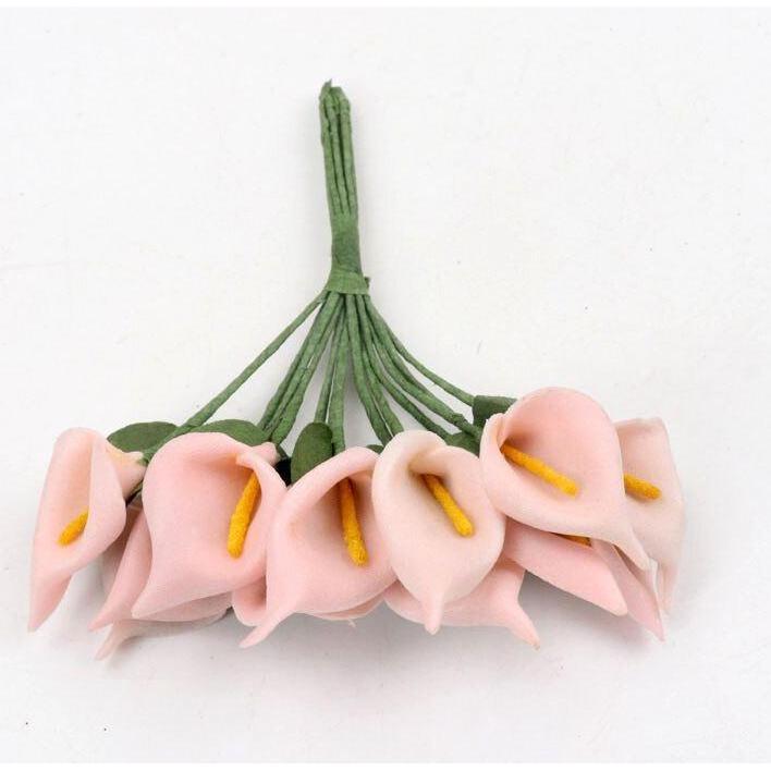 12pcs head/set Artificial Flowers 10 Colors Calla Lily Bridal Wedding Decoration Bouquet Head PE Real Touch(623L) - Image 7