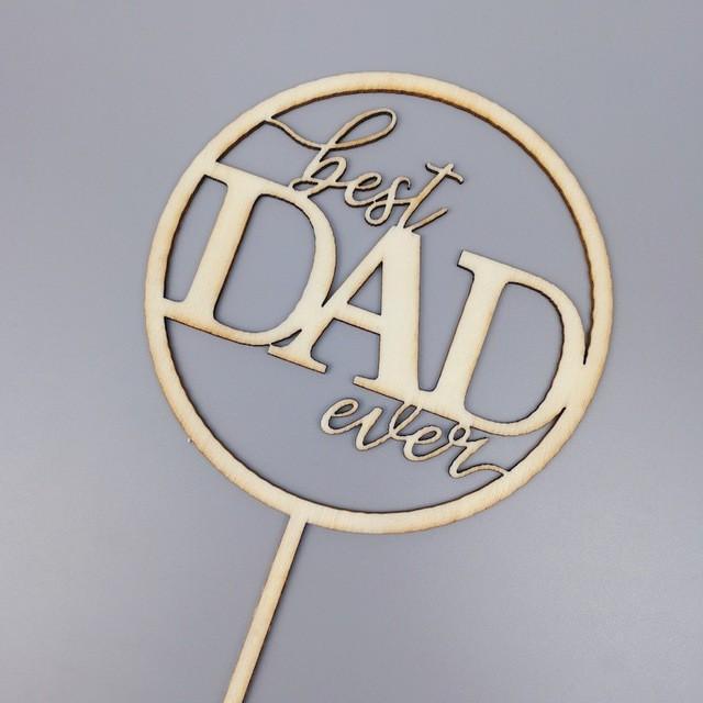 1pc Gold Happy Father's Day Cake Topper Gillter Best Day Cake Flag for Family Birthday Fathers Party Baking (540L) - Image 10