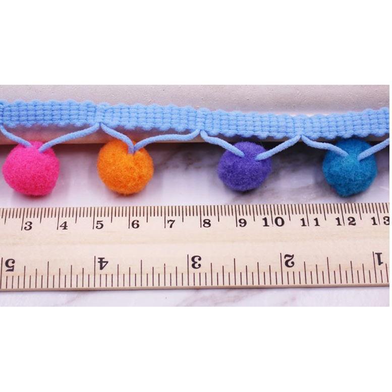 1yard Pom Pom Trim Ball Ribbon MINI Pearl Pompom Fringe Ribbon Sewing Lace Kintted Fabric Handmade 高弹毛球花边(1548L) - Image 3