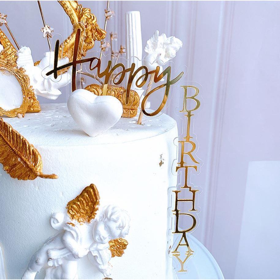 Happy Birthday Anniversaries Acrylic Cake Topper Cake Toppers Birthday Cakes Party Wedding(994L) - Image 3