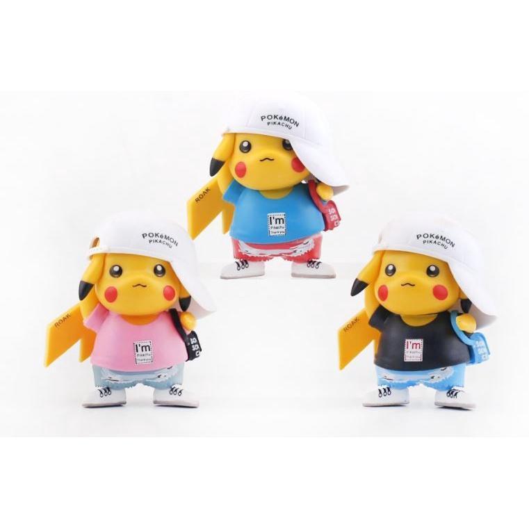 TOMY TAKARA Pokemon PVC Pikachu figures model toy collection gifts car home desktop cake decoration 鸭舌帽皮卡丘公仔(1786L)