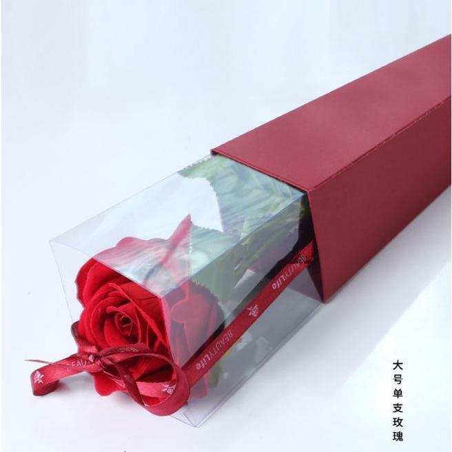 65cm Vintage triangle Flower Packaging Box Valentine's Day Rose Flower Transparent Single Bouquet Gift Box (1925L) - Image 9