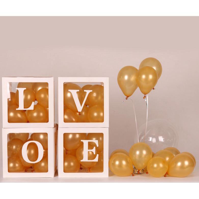 1set 4pcs balloon box DIY Transparent Box balloons decor BABY LOVE Blocks baby shower supplies wedding Party(549L) - Image 13
