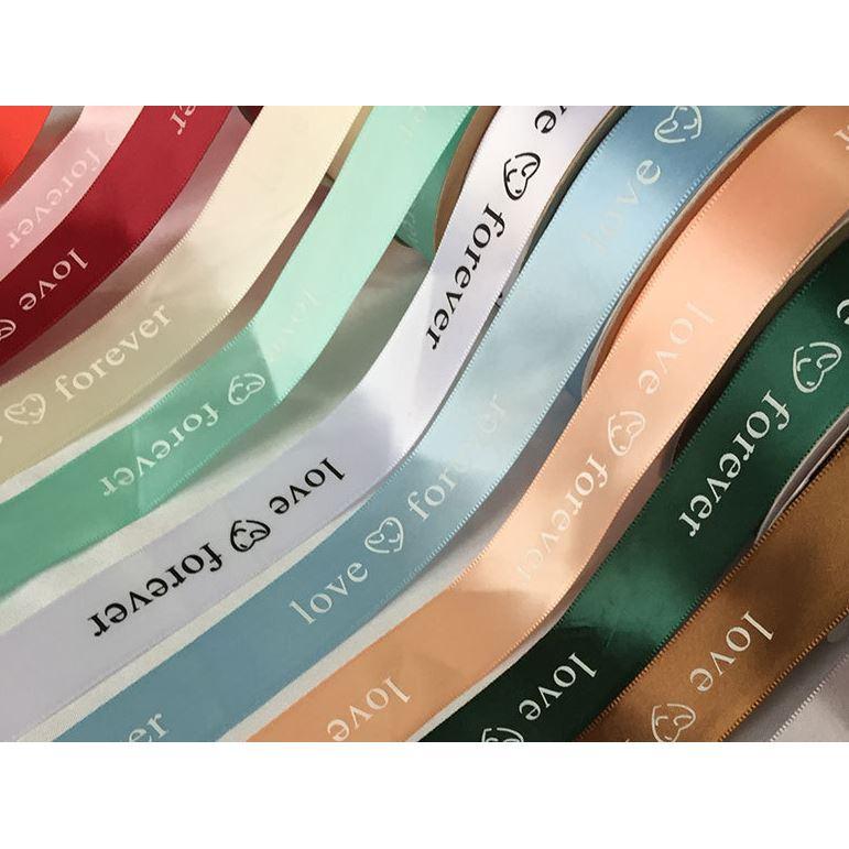 25mm Print Forever Love Silk Ribbons Wedding Car Festival Bridal Accessories Diy Gifts Box Christmas Decor (1248L) - Image 4