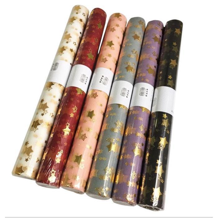 50cm x 5 Yard/roll Star Soft Lace Mesh Wrapping Paper Flower Bouquet Florist Supplies DIY Decor Valentine's Day(1832L) - Image 4