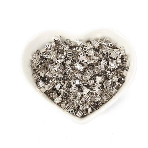 50Pcs 7x5mm Bracelet Necklace Cord End Clip Fold Silver Three-Wire Clasp Diy Jewelry Findings Crimp End Caps(1906L) - Image 7