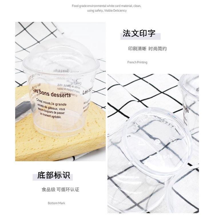 10set Disposable Milkshake Smoothie Cups Plastic Dessert Bowl Container with Lid for Bar Cafe Home Summer Party (1488L) - Image 5