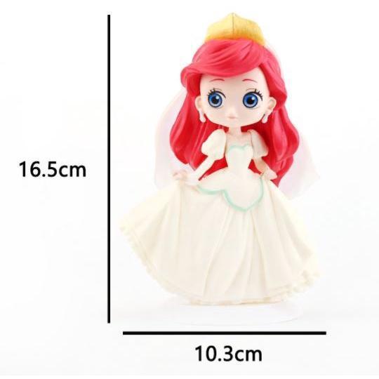 Disney Q Posket Mermaid princess Figures red hair wedding PVC Model Dolls Toys Cake Topper 婚纱Q版美人鱼公主(1793L) - Image 4