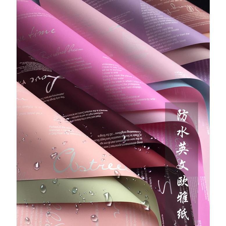 1pc English Letters Hanfei-Paper Ouya Wrapping Paper Waterproof Flowers Korean Bouquets Packing Materials Florist(1164L)