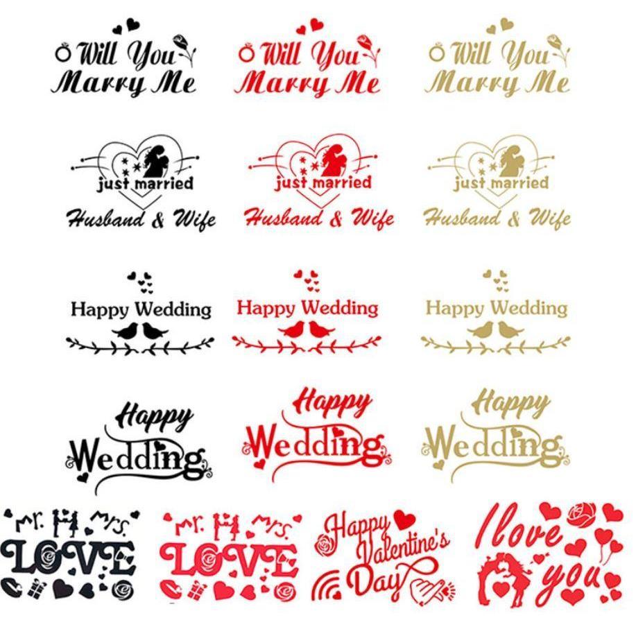 Happy Wedding I Love You PVC Sticker for Balloons Bubble Clear Helium Balloon Birthday Wedding Valentine's Day (865L) - Image 5