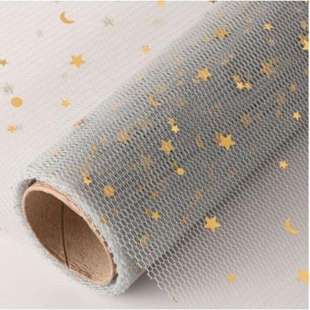 1roll Star Moon Soft Lace Mesh Wrapping Paper Flower Bouquet Florist Supplies DIY Decor Valentine's Day Gift(1420L) - Image 16