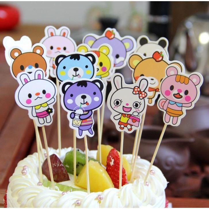 12pcs/set Doraemon Minions Princess Rabbit Mermaid cake topper kids children birthday party decorations (1129L) - Image 6