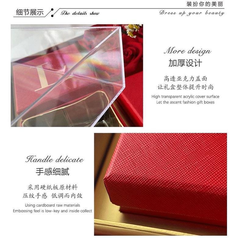 New Valentine's Day New Fashion Surprise Blind Box Acrylic Transparent Hand Holding Flowers Gift Box Chocolate(1891L) - Image 5