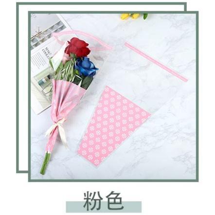 10pcs/pack Cellophane Flower Wrapping Paper Rose Opp Plastic Printed Bag Bouquet Packaging Material (554L) - Image 13