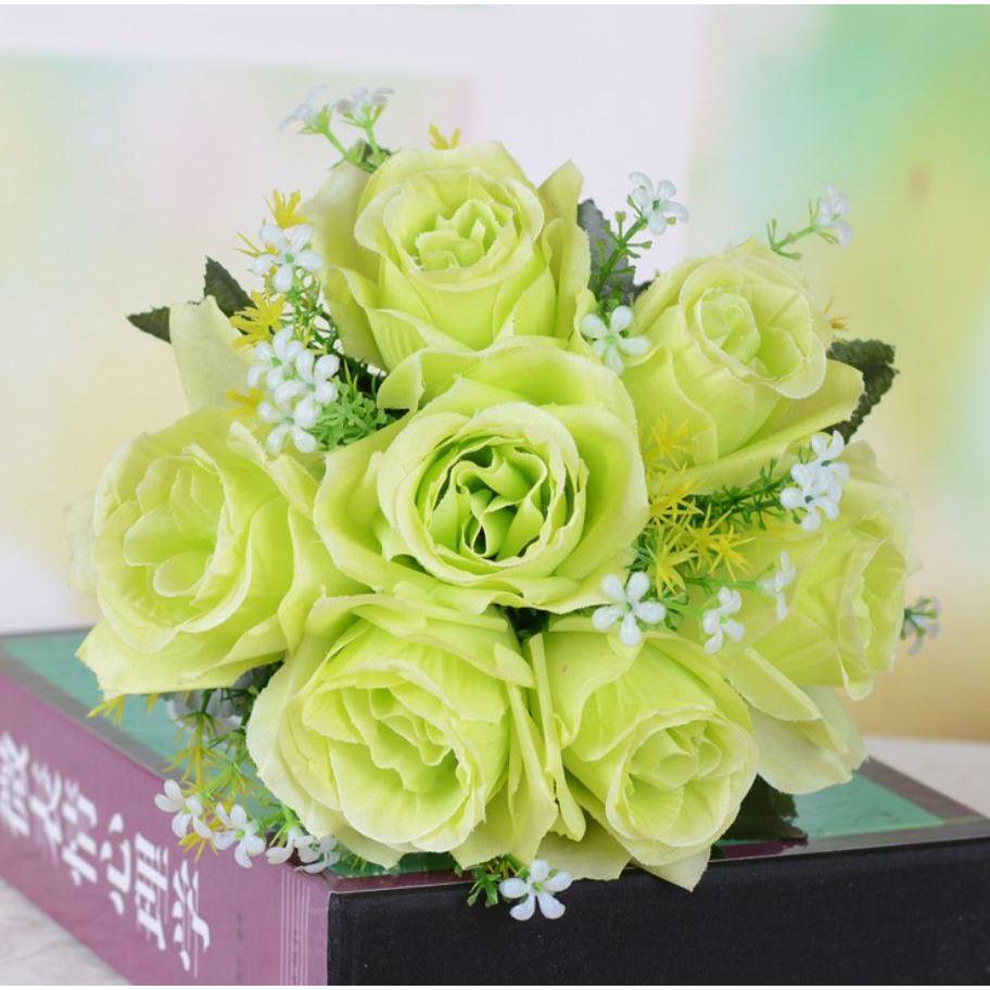7 Flower 7 Forks 1 Bunch Artificial Rose Silk art flower Bouquet For Wedding Party (668L) - Image 7