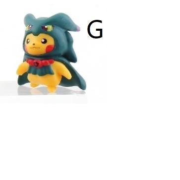 Pokemon figurenes doll Pikachu Gashapon Fashion Cross dress mini figure model 4-5CM kids birthday gift 幽灵卡通服皮卡丘公仔(1804L) - Image 16