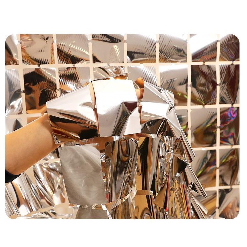 1M*2m Square Rain Curtain Birthday Wedding Party Background Wall Decoration Baby Shower Bright Surface(1915L) - Image 5