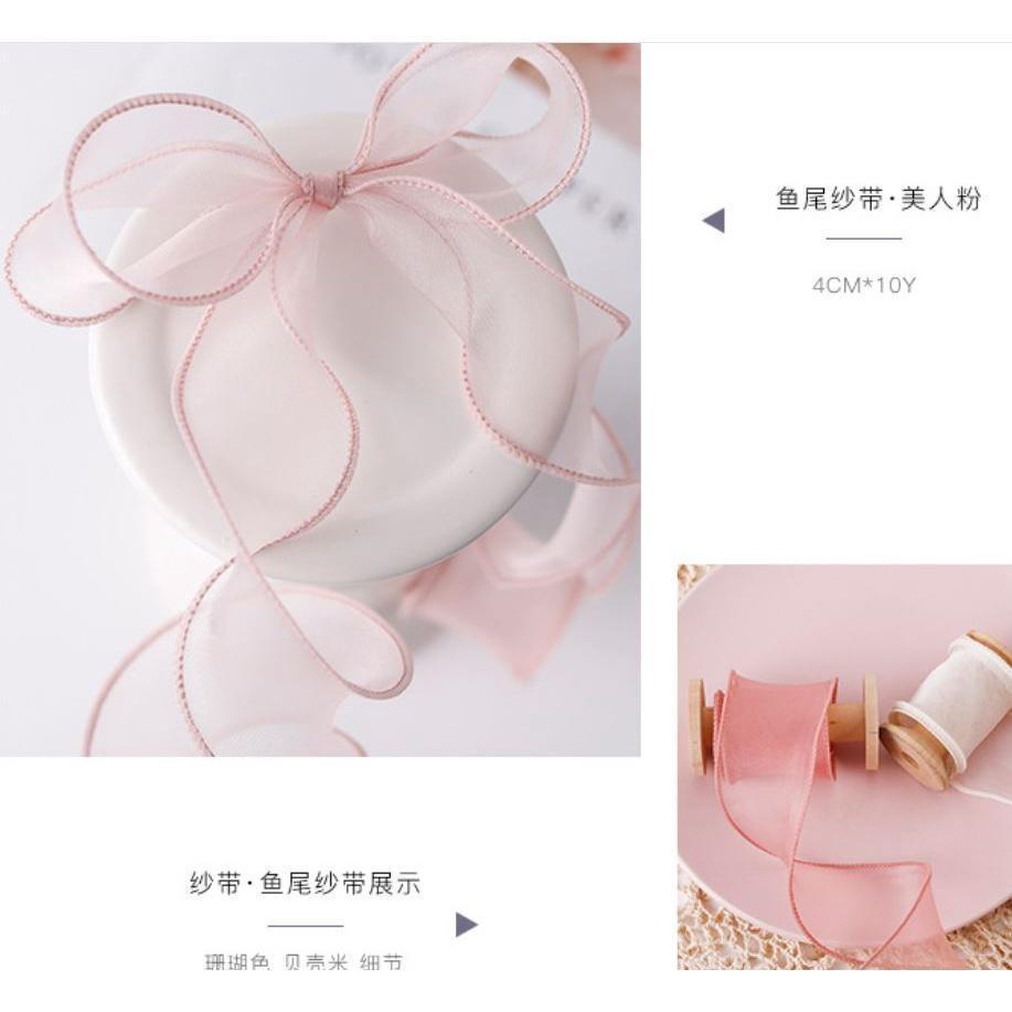 1yard 40mm 1.5" Wavy Organza Ribbon Handmade Tape DIY Bowknot Hair Accessories Satin Ribbons Packing (1212L) - Image 4