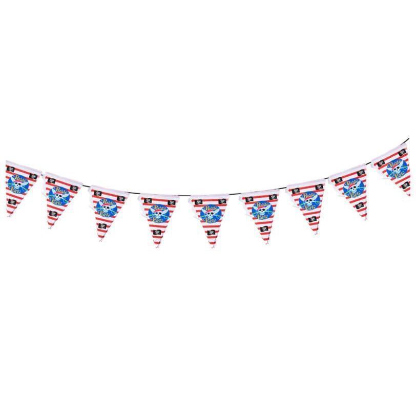 1set Lovely Pirate flag birthday Pennant paper flag Amazing Pirate banner Balloon for kids Happy birthday party (1482L) - Image 5