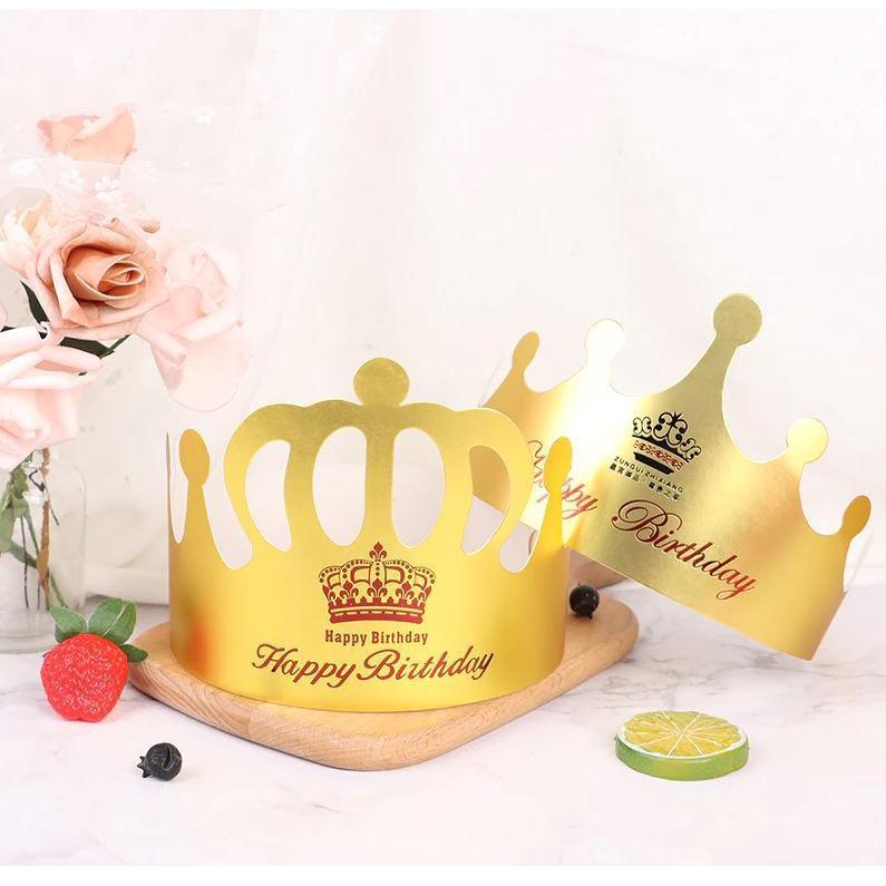 5pcs Kids Adults Happy Birthday Paper Hats Prince Princess Crown Party Decoration (1461L) - Image 3