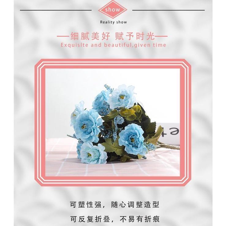 DIY Artificial Flowers Western Roses European Peony Flowers Home Party Decorative Festival Flowers (497L) - Image 3