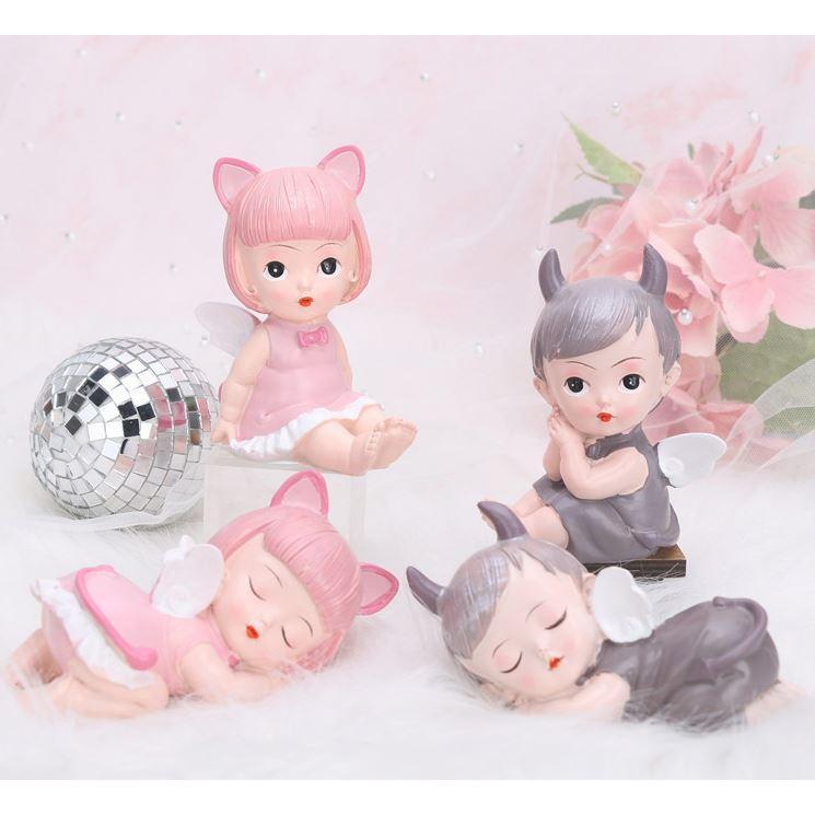 Cartoon Prone Sleeping Angel Cake Decor Ornament Wedding Engagement Kids Birthday Party (970L) - Image 5