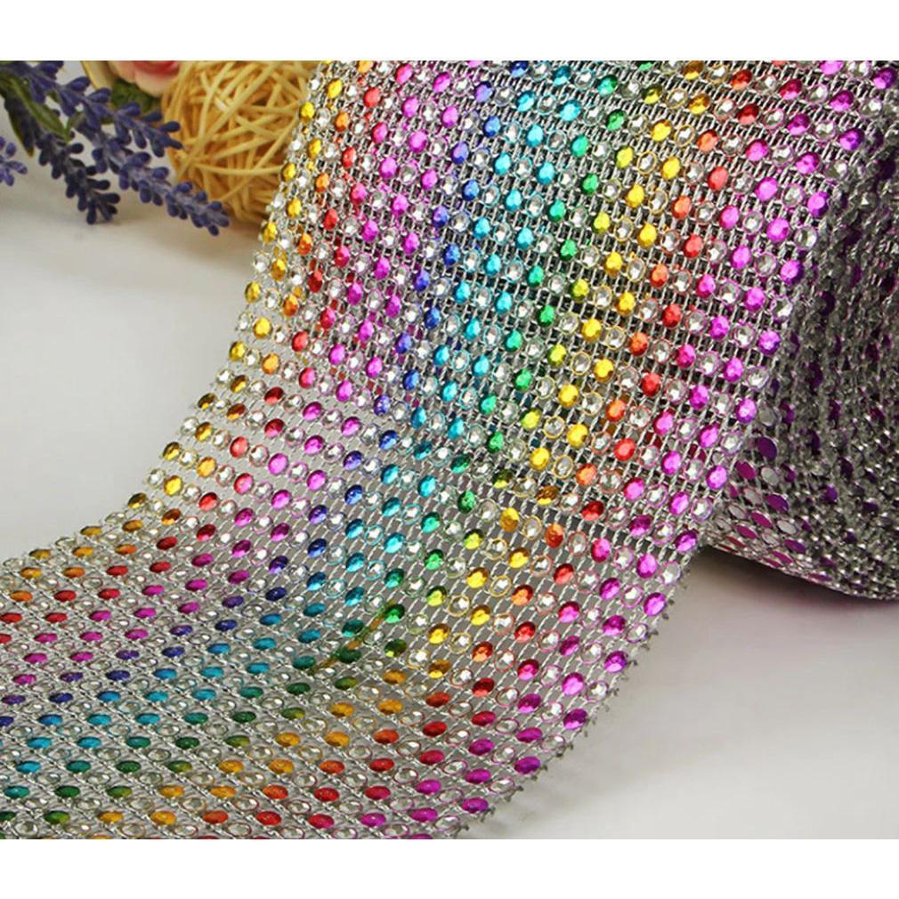 1yard 32rows Diamond Mesh Wrap Cake Roll Bling Crystal Rhinestone Ribbon Wedding Favor Decor Party Decoration(917L)