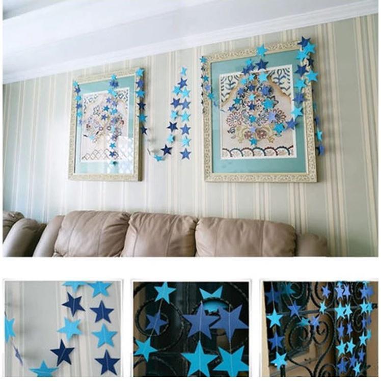Bright 32pcs Paper Star Garlands Happy Birthday Banner Party Decorations Kids Baby Boy Girl Bedroom First 1st (1122L) - Image 5