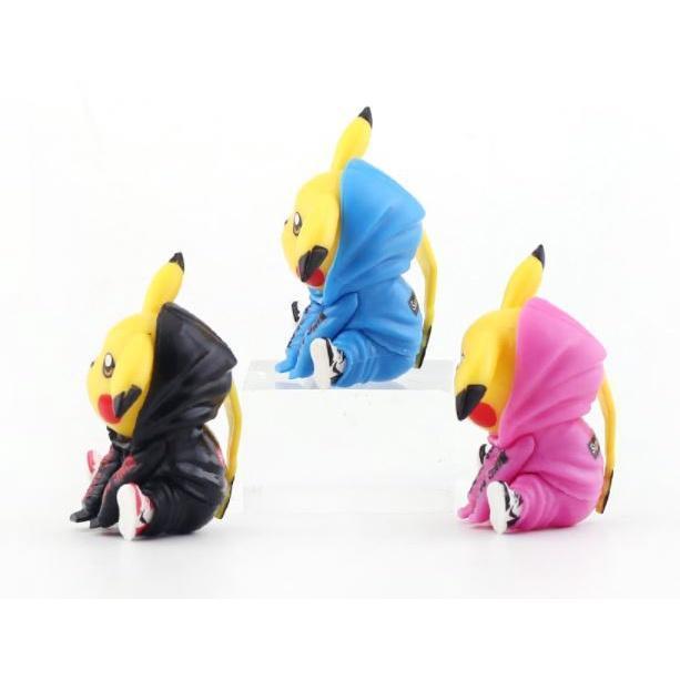 Pokemon Pikachu Pink and Blue Hoodie Sneakers Cute Action Figure Ornament Model Toys 风衣皮卡小精灵神奇宝贝(1670L) - Image 3