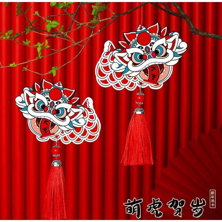 Chinese Classical New Year Greeting Card Blessing Pendant Bronzed Red Universal Blessing Hangtag Decoration(1911L) - Image 9