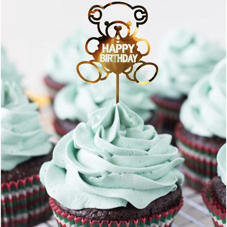 Acrylic Happy Birthday Party Supplies Cupcake Topper Birthday Party Kids Baby Happy Birthday Cake Decoration (768L) - Image 2