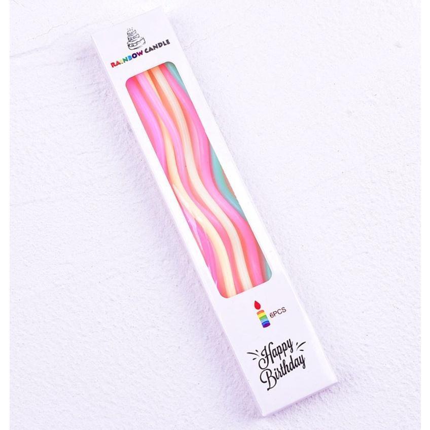 6Pcs/box Threaded Candle Curved Cake Candle Long Curving Cake Safe Flames Kids Birthday Cake Romantic Decoration(886L) - Image 6