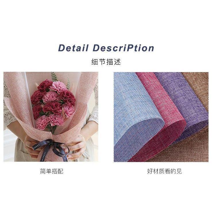 48cm*5yards/roll Linen Flowers Wrapping Paper Material Bouquet WrappingPaperNatural Floral LinenLinenFashionColor(1256L) - Image 3