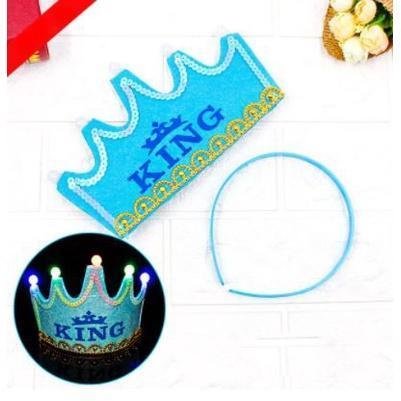 LED Luminous Crown Birthday Hats for Children Girl Princess Boy King Cap生日帽王子皇冠蛋糕led发光箍装扮帽子(1633L) - Image 14