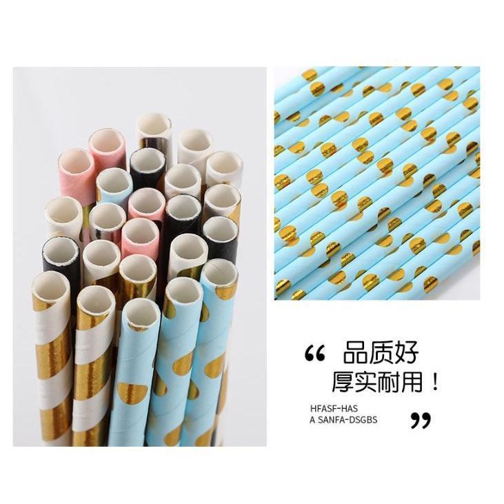 25pcs Foil Gold Disposable Drinking Paper Straws For Birthday Wedding Deco Christmas Party Event Supplies(1929L) - Image 5