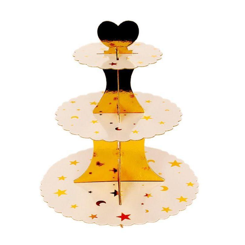 3 Layers Paper Cupcake Stand Cardboard Dessert Holder Candy Bar Birthday Party Wedding Cake Tray Decorating (361L) - Image 9