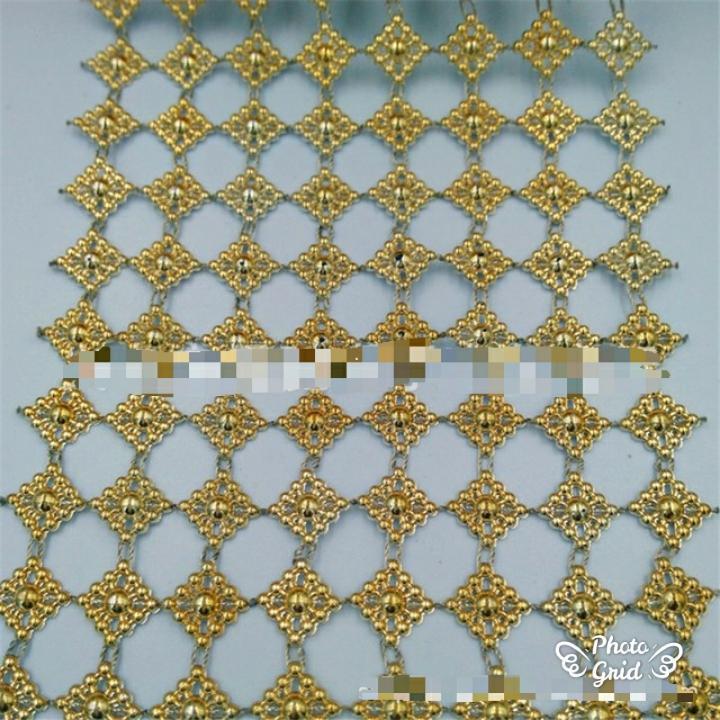 1yard 8 Rows Mesh Trimming Ribbon Wedding Gold Silver Chinese Knot Chain Party Decoration Cake Ribbon Straps (931L) - Image 4