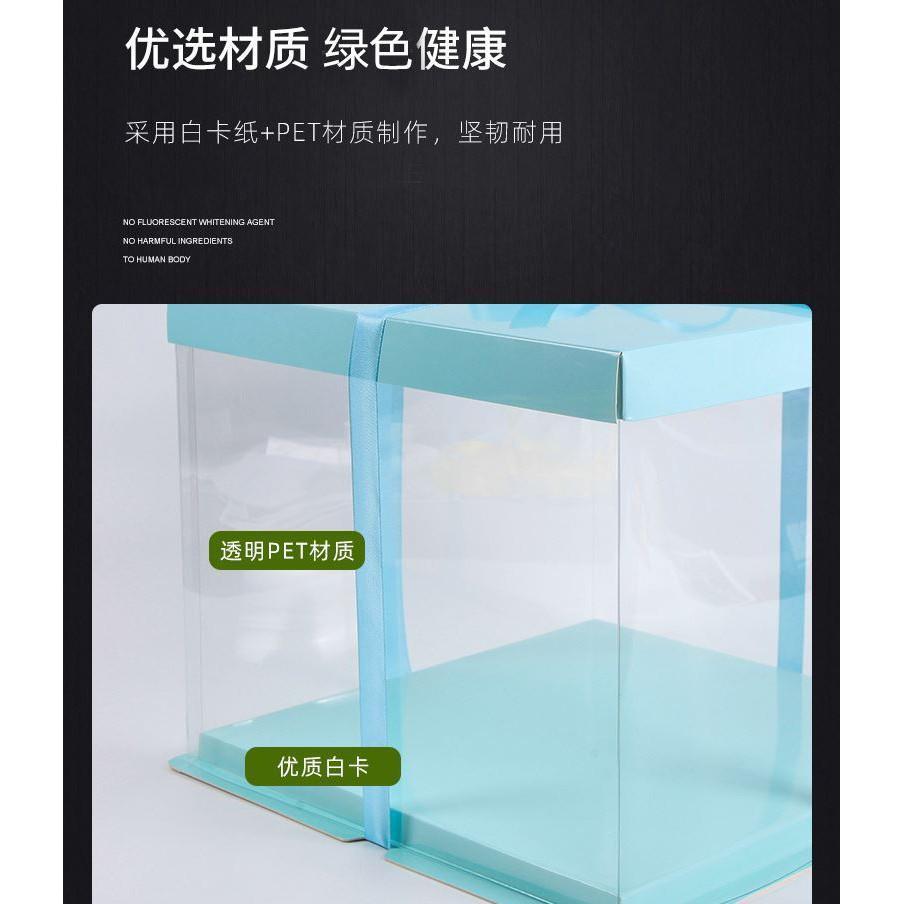 6/8/10inch Square Cake Box Transparent Clear Exhibition Storage Packing Plastic Festival Flower Wedding Birthday (980L) - Image 5