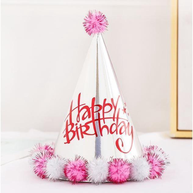1PCS Birthday party decoration hair ball party hat children adult birthday dress up supplies plush ball party (1935L) - Image 11