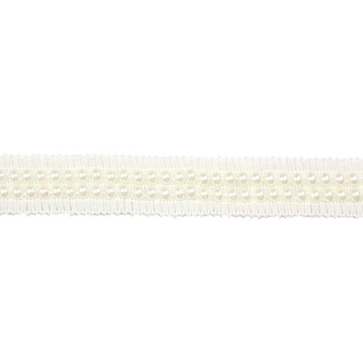 1yard/lot Pearl Beaded Lace Trim Tape Fabric White/black Lace Ribbon clothing Sewing Garment 二排/三排/四排珠子织带花边(1920L) - Image 9