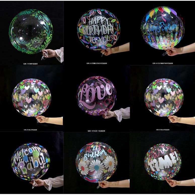 18inch Transparent Bobo Bubble Balloons Multi Clear Confetti Balloon Wedding Birthday Party Decorations (1447L)