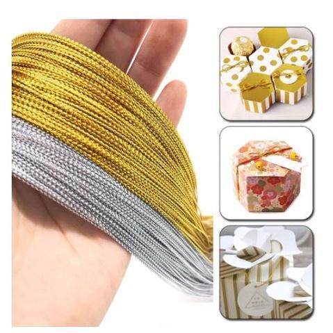 100m 1.5mm Rope Gold Silver Cord Gift Packaging String Metallic Jewelry Thread Cord DIY Tag Line 金银丝绳子 (1766L)