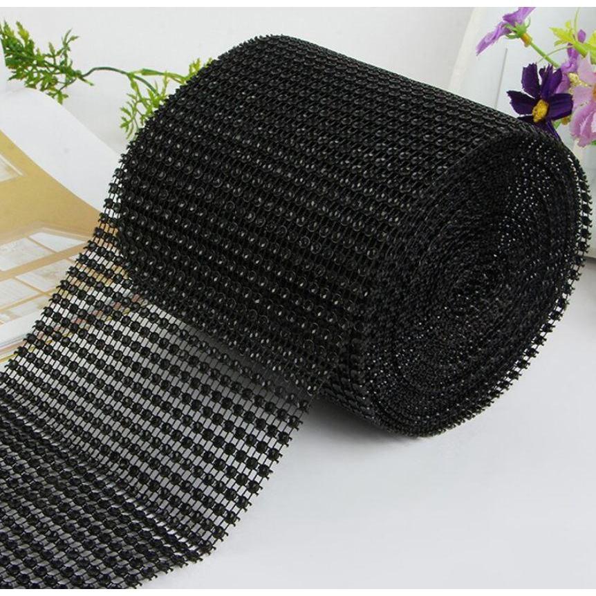 New 1yard Colorful Plastic Diamond Rhinestone Mesh Ribbon Roll Sparking Wedding Ornament 24 Rows Decorative(910L) - Image 16