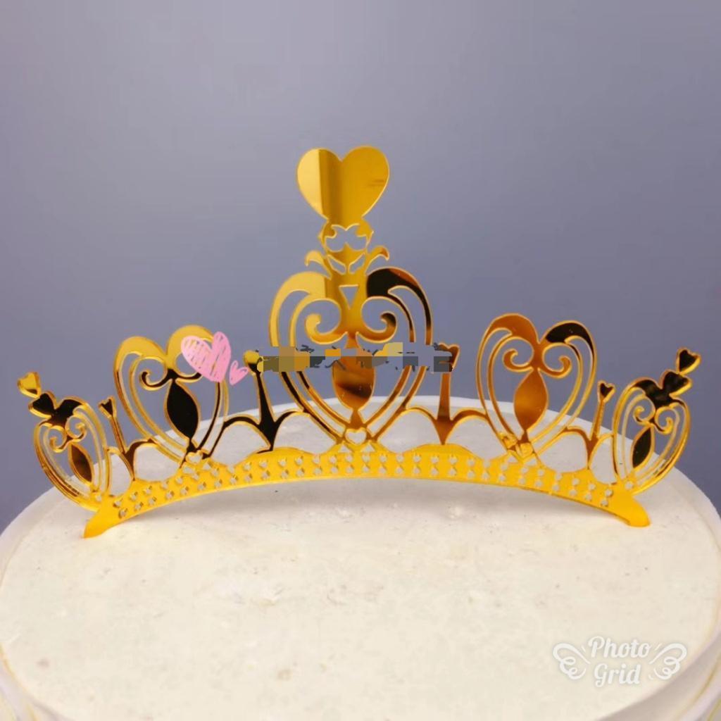 Princess Crown Gold Giltter Cake Topper 1st Birthday Decoration Kids Baby Girl Party Decoration(419L) - Image 3