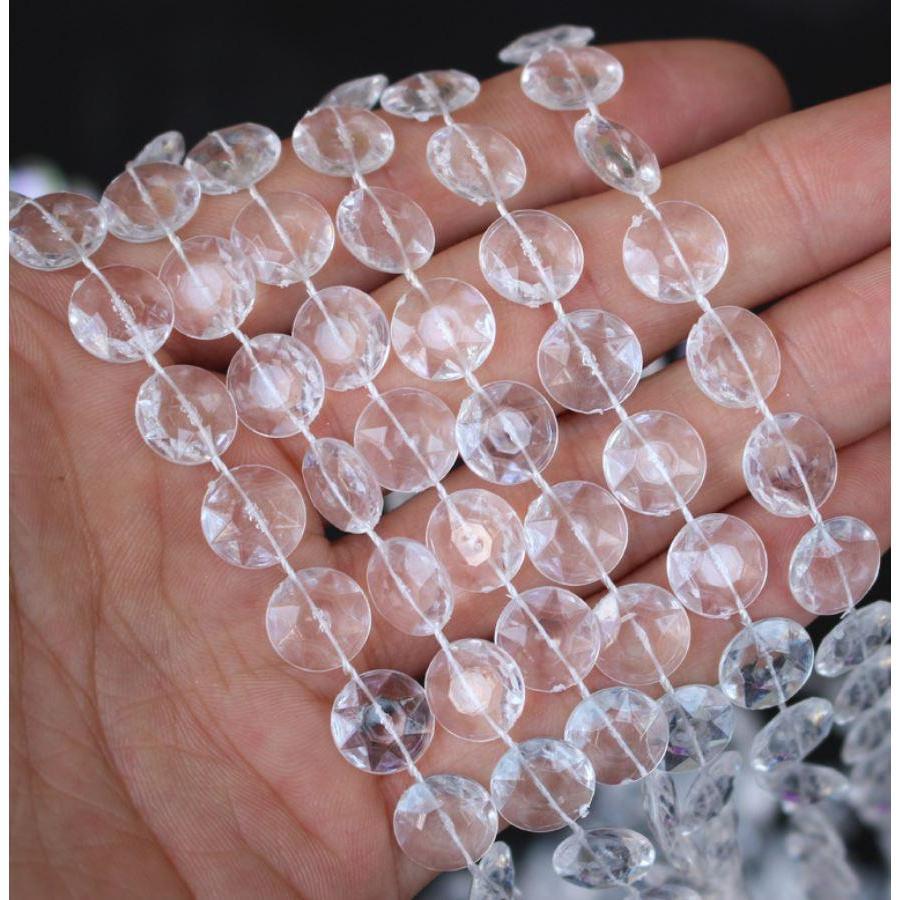 10m Clear Acrylic Crystal Beads Curtain Garland Chandelier Pendants Hanging Chain ChristmasWeddingPartyDecoration(1204L) - Image 2