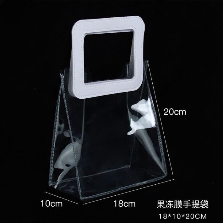 Gift Packing Bags with Handles Pvc Transparent Handbag Wedding Party Decoration Bridesmaid Souvenirs Flower(1848L) - Image 7