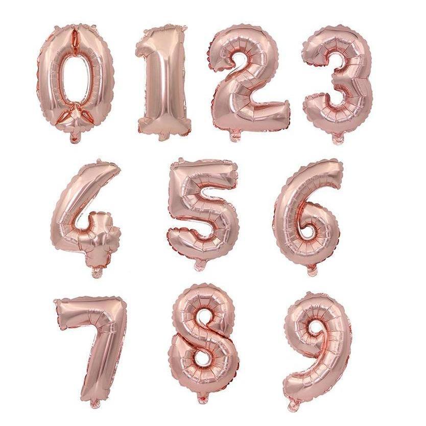 32inch number aluminium balloon Rose gold birthday party balloons valentine's day wedding decoration (687L) - Image 2