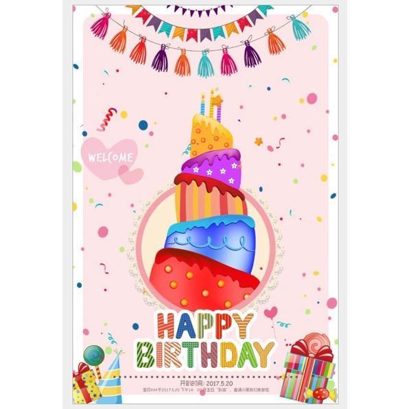 Happy Birthday Party Backdrop Gifts Birthday Cake Table Background Decoration Rainbow Balloon Sweet Candy (1608L) - Image 5