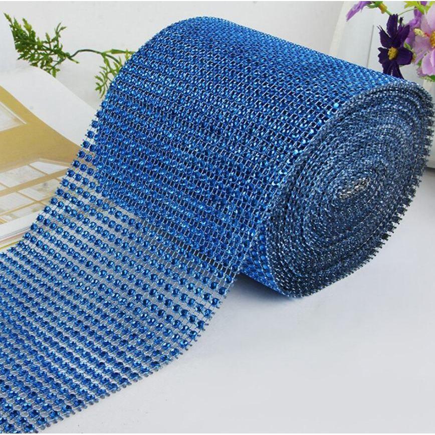 New 1yard Colorful Plastic Diamond Rhinestone Mesh Ribbon Roll Sparking Wedding Ornament 24 Rows Decorative(910L) - Image 12
